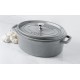 Cocotte en fonte ovale grise  - Staub