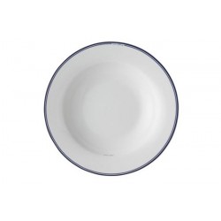 Assiette creuse 22cm filet bleu Jackie Bay Blue