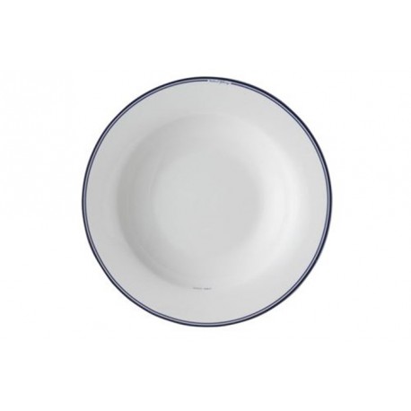 Assiette creuse 22cm filet bleu Jackie Bay Blue