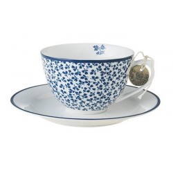 Set 4 tasses et soucoupes fleury Jackie Bay Blue