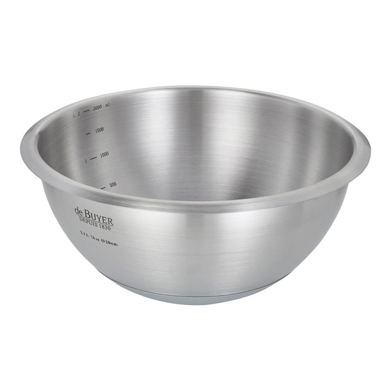 Cul de poule Inox 24cm fond siliconé - De Buyer-Coutellerie du Douaire