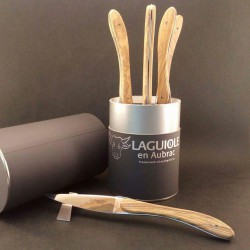 Set de 6 couteaux steak en olivier - Laguiole en Aubrac