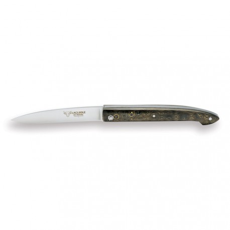 Couteau de poche Capucin fibre de carbone bronze or - Laguiole en Aubrac