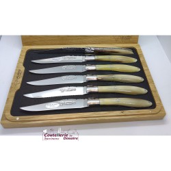 Set 6 couteaux de table Crocus en pointe de corne - Laguiole en Aubrac