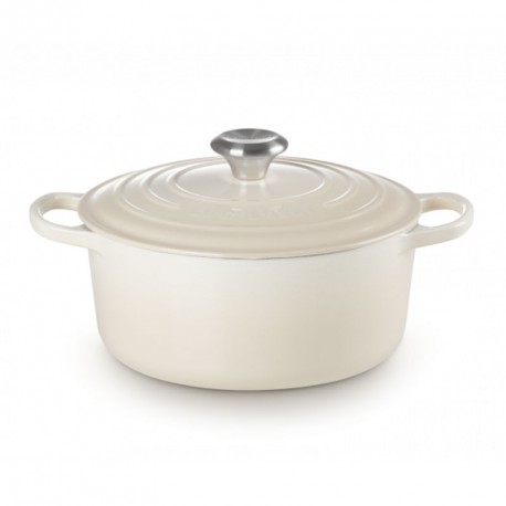 Cocotte ronde Ø24cm Meringue- Le Creuset