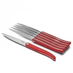 Set de 6 couteaux de table Laguiole Evolution Sens rouges - Tarrerias Bonjean