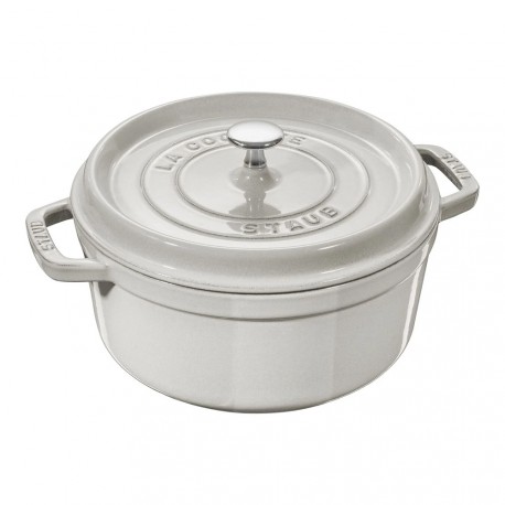 Cocotte ronde Ø24cm blanc truffe  - Staub