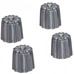 Set de 4 moules à Canelés Bordelais, acier antiadhésif - de Buyer