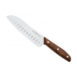 Couteau Santoku alvéolé 17.5cm noyer 1896alvéolé   - Due Cigni