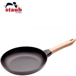 Poêle en fonte manche en bois 28cm- Staub