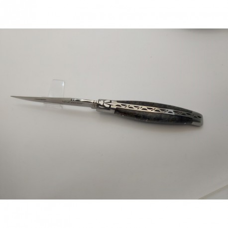 Couteau de poche Laguiole 12cm bois de peuplier stabilisé kaki - Laguiole Village