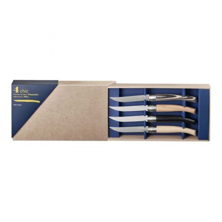 Coffret de 4 couteaux de table Chic en bois mix- Opinel