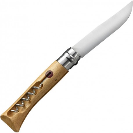 Couteau de poche classique inox n°10 tire-bouchon Opinel