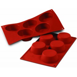 Moule 5 grands muffins silicone - Silikomart