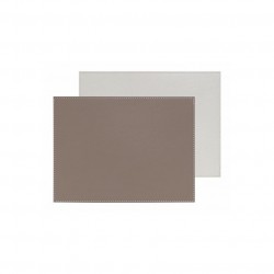 Set de table similicuir réversible taupe blanc - Freeform