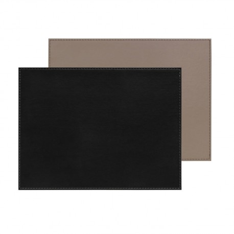 Set de table similicuir réversible noir taupe - Freeform