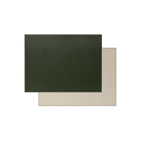 Set de table similicuir réversible olive ivoire - Freeform