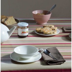 Nappe enduite 160x300 Rayures Taupe - Fleur de Soleil