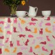 Nappe enduite rectangulaire 120x160 chats taupe - Fleur de Soleil