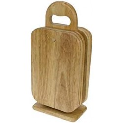 Set de 6 planches à tartiner en bois d'hévéa avec support - Cosy