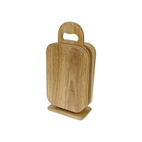 Set de 6 planches à tartiner en bois d'hévéa avec support - Cosy