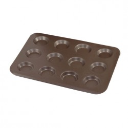 Plaque à mini tartelettes acier anti-adhérent - Gobel